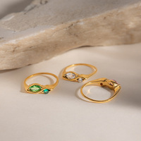 Bague Classique Cercle en Acier Inoxydable Plaqué Or 18K pour Femme avec Incrustation de Zircon, Nouveauté Transfrontalière Bowei, Origine Yiwu, Vente en Gros