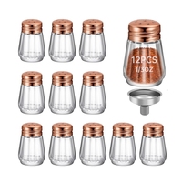 Mini salière et poivrière en verre de 10ml avec couvercle en métal 0.3oz petits mini salières et poivrières 10ml petits contenants à épices en verre