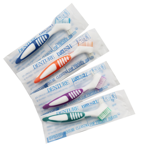 Cerdas multicapa, cepillo para <span class=keywords><strong>Dentaduras</strong></span> <span class=keywords><strong>postizas</strong></span>, cepillo de limpieza para dientes postizos, cuidado bucal, mango de goma ergonómico antideslizante, cabezales dobles, antibacter - Product Image 1