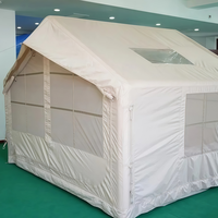 Tente de camping gonflable de luxe Bonuohongyi pour 8 à 12 personnes, en PVC imperméable 3000+ mm, double couche, quatre saisons, automatique et rapide