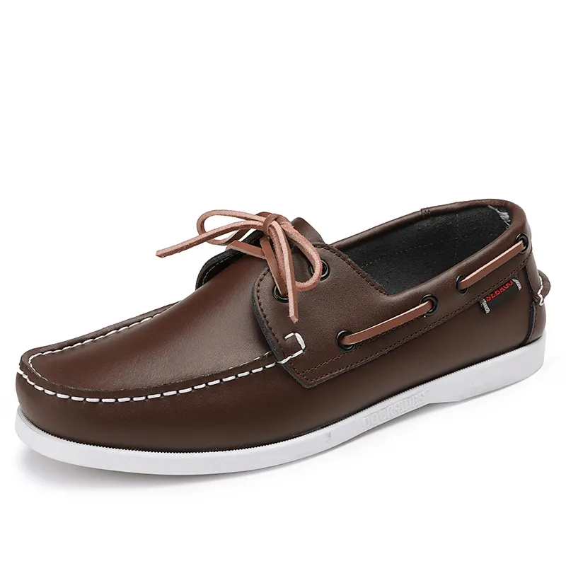 New Stylish Men's Casual Shoes Trendy Boat Shoes Leather Loafers Moccasin Gommino Light weight