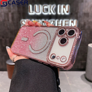 Ốp điện thoại iPhone 11 Pro Max, 17 Pro Max, 16, 15 mạ điện trong suốt, đính kim cương toàn phần, lấp lánh, chuyển màu, hỗ trợ sạc không dây cao cấp - Product Image 4