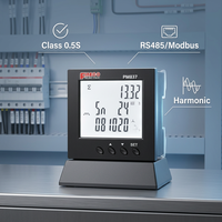 Compteur d'énergie triphasé numérique haute précision CLASSE 0.5 380V avec écran LCD, analyseur d'harmoniques de qualité électrique haute efficacité 5(6)A