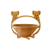 Panier de rangement personnalisable en bambou pour fruits, pliable, motif éléphant, support multi-styles pour légumes et fruits, pour le stockage alimentaire