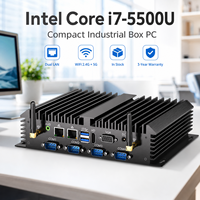 Mini PC industriel robuste sans ventilateur I7-5500U, double LAN, 2 COM, 6 COM, VGA, WiFi, système Win10 Core