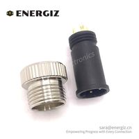 M12 8 broches laiton Shell Plug 3P/4 broches circulaire plastique cuivre Contact alimentation femelle/mâle connecteur câble automobile IP67 adaptateur