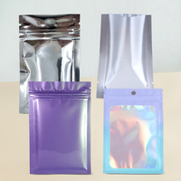 Sachet en aluminium holographique Mylar à trois soudures latérales, pochette thermoscellable pour aliments et thé, petit sachet de 1 oz, impression par gravure