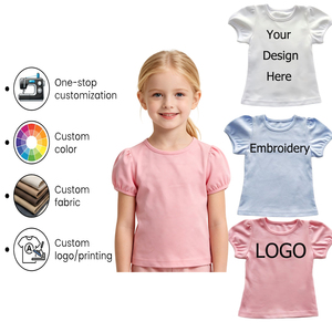 Precio de fábrica al por mayor 100% camisas de algodón peinado ropa de bebé niña <span class=keywords><strong>camiseta</strong></span> lisa Tops de bebé <span class=keywords><strong>camiseta</strong></span> encantadora - Product Image 1