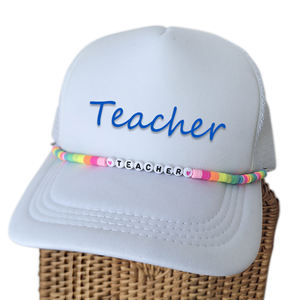 Gorra de regalo personalizada bordada, gorra de camionero de malla con el mejor profesor, añade Cadena de abalorios - Product Image 6