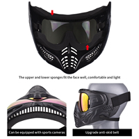 Masque intégral tactique anti-choc en TPE avec lentilles PC pour l'extérieur, avec casque à dreadlocks indiennes multicolores et masque de peinture