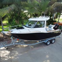 Bateau de pêche en aluminium soudé Gospel 7,5 m avec moteur hors-bord pour le divertissement et les loisirs