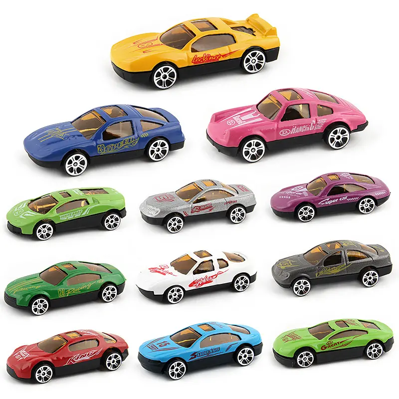 Sürtünme araba oyuncak simülasyon yarış alaşım oyuncak arabalar döküm araç 12 adet oyuncak seti