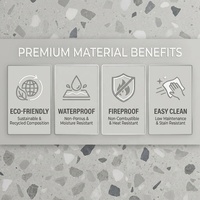 Dalle de terrazzo blanche moderne grand format sur mesure 2400x1600mm – Pierre artificielle sur mesure tout-en-un pour sols et escaliers intérieurs