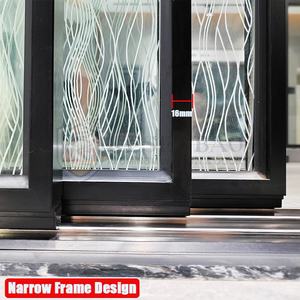 Portes coulissantes en aluminium blanc personnalisées, bon prix, cadre fin de 10 pieds Super grand verre trempé - Product Image 6