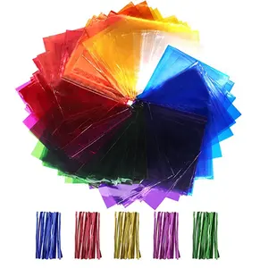 Folhas de celofane impressas, folhas coloridas de transparência com embalagem para artesanato e doces, faça você mesmo