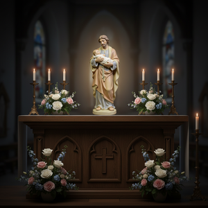 Escultura de Resina Hecha a Mano de San José, Sagrada Familia Religiosa con Figura del Niño Jesús - Product Image 6