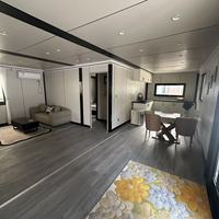 Maison pliante extensible à double aile, maison modulaire entièrement meublée avec salle de bain et cuisine