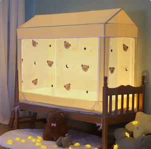 Red de seguridad con dosel para tienda de campaña de cuna plegable de verano para uso doméstico en habitación de niños para mantener al bebé dentro y fuera - Product Image 2