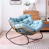 Fauteuil Suspendu Balançoire d'Extérieur pour Patio, Fauteuil à Bascule en Acier Étanche pour Balcon, Grand Fauteuil Cocon de Jardin