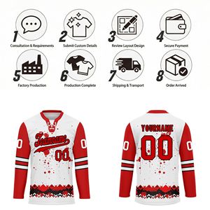 Uniformes de hockey sur glace en gros avec impression à la demande, services OEM/ODM et personnalisation du logo et du nom de l'équipe HCKJ01-2606146-8 - Product Image 4