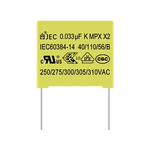 Circuitos de pulso DC AC Condensador de película de polipropileno Caja de plástico Sellado de resina epoxi 310Vac X2 Condensadores de condensador antiguos