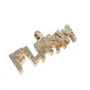 Colgante de Hip Hop para Hombre con Letra Inicial de Moissanita, Chapado en Oro de Lujo sobre Plata de Ley 925 - Product Image 1