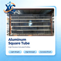 Tube carré en aluminium 6061 5052 extrudé de précision et anodisé, utilisé pour les structures de support de murs-rideaux architecturaux