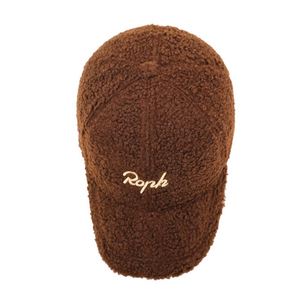 Gorra de Béisbol Ajustable de 6 Paneles con Bordado de Letras, Lana de Cordero, Estilo Otoño/Invierno 2026, Protección Cálida para Exteriores, Deportiva para Mujer - Product Image 3