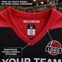Ensemble de maillots de basket-ball personnalisés pour garçons, impression sublimée, maillot en mesh respirant pour les équipes de jeunes garçons, club sportif d'école primaire