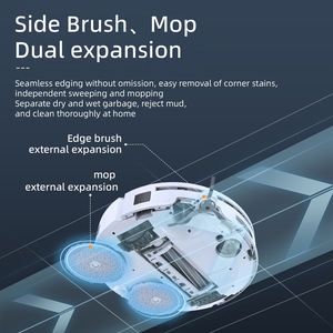 Aspirateurs robots avec serpillière autonettoyante, aspiration puissante de 15000 Pa, vidage automatique, lavage à l'eau chaude, brosses latérales extensibles - Product Image 3