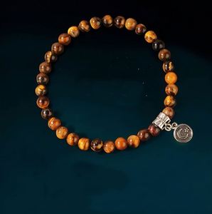 6mm Natural Stone tiger Eye Stone Bracelet <b>Men</b> Rosary Beads Pendant Bracelet Muslim Prayer Beads Islam Yin Yang Bracelet - Product Image 6