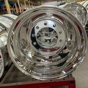 24.5 22.5 Inch 22.5X8.25 24.5x8.25 Velg Truk Tempa dari Paduan Logam dan Aluminium dengan Poles Ganda untuk Ban Truk - Product Image 3