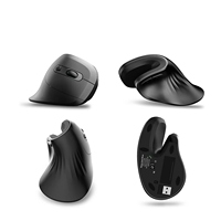 BOSSTON Mouse Gaming V010 tanpa kabel, Mouse Gaming 2.4GHz vertikal gaya 3D pelacakan optik