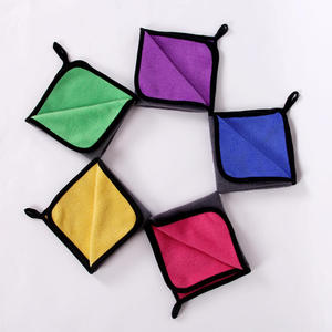 Amazon vendita calda microfibra 32x32 pavimento rimozione polvere asciugamano straccio straccio lucidatura in pile corallo per asciugatura auto asciugamano Flash - Product Image 4