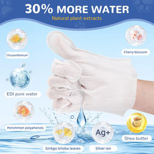 Gants de nettoyage <span class=keywords><strong>pour</strong></span> animaux de compagnie jetables sans rinçage hypoallergéniques Lingettes de bain <span class=keywords><strong>pour</strong></span> chiens et chats - Product Image 2