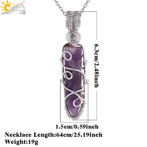 <span class=keywords><strong>CSJA</strong></span> Hexagonal Pierre Naturelle Pendentif Collier À La Main Fil Wrap Oeil De Tigre Cristal En Acier Inoxydable Chaîne Colliers Bijoux H569 - Product Image 5