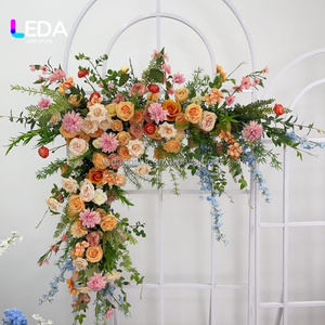ชุดดอกไม้ประดับงานแต่งงานสีส้มแบบกำหนดเองของ LEDA ตกแต่งฉากหลังงานแต่งงาน ดอกไม้ประดิษฐ์แขวนสำหรับตกแต่งงานอีเว้นท์ - Product Image 1
