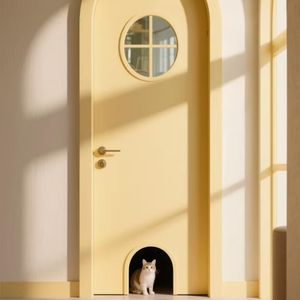 Настраиваемая цветная дверь с кошачьим отверстием для спальни, кухни и балкона, практичная и эстетичная плита - Product Image 2