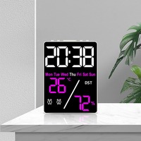 Reloj de Pared Digital LED Grande Huayang 5508 con Pantalla Multiinformación, Luz Nocturna y Doble Alarma para Hogar, Oficina y Decoración Moderna