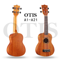21인치 OTIS A1-A21 무광택 내추럴 우쿨렐레, 라미네이트 마호가니, 오쿠메 넥, 부드러운 로즈우드 지판 우케
