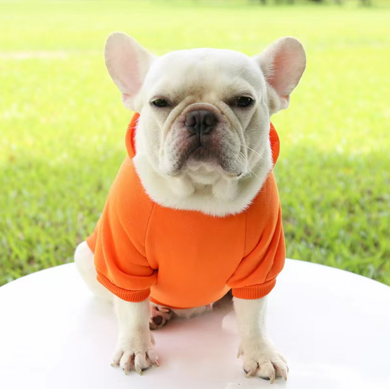 Casual Sporty Style Warm Puppy Dog Cloth Thickened Soft Solid Color Pet Hoodies