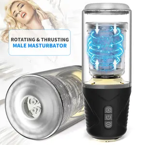 Adult Sex Toys Tornado Automatic Rotating Telescopic Male Penis Exercise Massager Masturbation Cup