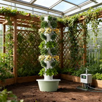 Tour de culture verticale pour l'intérieur et l'extérieur, pour jardin potager, système d'aéroponie avec éclairage, système d'hydroponie