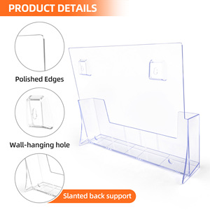 حامل أوراق سطح مكتب أكريليك شفاف ، حامل كتيب أدبي ، حامل عرض مستندات معارض تجارية - Product Image 3
