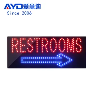 11*27 인치 슈퍼 브라이트 RESTROOMS 화장실 표지판, 미국 광고 실내 Led 도트 표지판 라이트 애니메이션 디스플레이