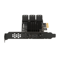 Tarjeta de Expansión SATA III a PCIe 3.0 X1 de 6 Puertos y 6 Gbps, SIN RAID, Adaptador Combinado PCI-E SATA3.0 con Conectores SATA Apilados