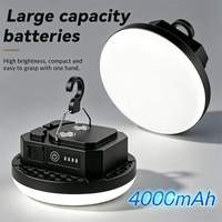 Lanterne suspendue magnétique portable rechargeable pour l'extérieur, 3 modes d'éclairage, batterie 4000 mAh, lampe de poche d'urgence, lampe de tente LED