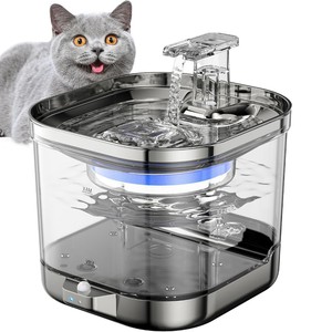 Nuevo Dispensador <span class=keywords><strong>de</strong></span> Agua Inalámbrico <span class=keywords><strong>para</strong></span> Gatos, con Alimentación por CA/Batería Recargable, Circulación Automática, Acero Inoxidable - Product Image 1