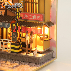 Hongda M2211 style japonais en bois <span class=keywords><strong>Book</strong></span> <span class=keywords><strong>Nook</strong></span> bricolage miniature livre coin personnalisé 3d livre coin kit - Product Image 6