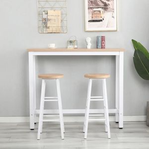 <span class=keywords><strong>Mesa</strong></span> de comedor moderna <span class=keywords><strong>con</strong></span> 2 <span class=keywords><strong>taburetes</strong></span> para <span class=keywords><strong>cocina</strong></span>, comedor, <span class=keywords><strong>mesa</strong></span> de bar de madera <span class=keywords><strong>con</strong></span> sillas, <span class=keywords><strong>mesa</strong></span> de consola <span class=keywords><strong>estrecha</strong></span> para sala de estar - Product Image 1